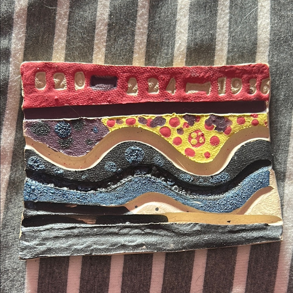 Abstract Multicolor Ceramic Art Piece